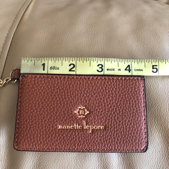 Nanette Lepore NOW Brown 2 Pockets ID Card Holder With Key Chain - Picture 12 of 14